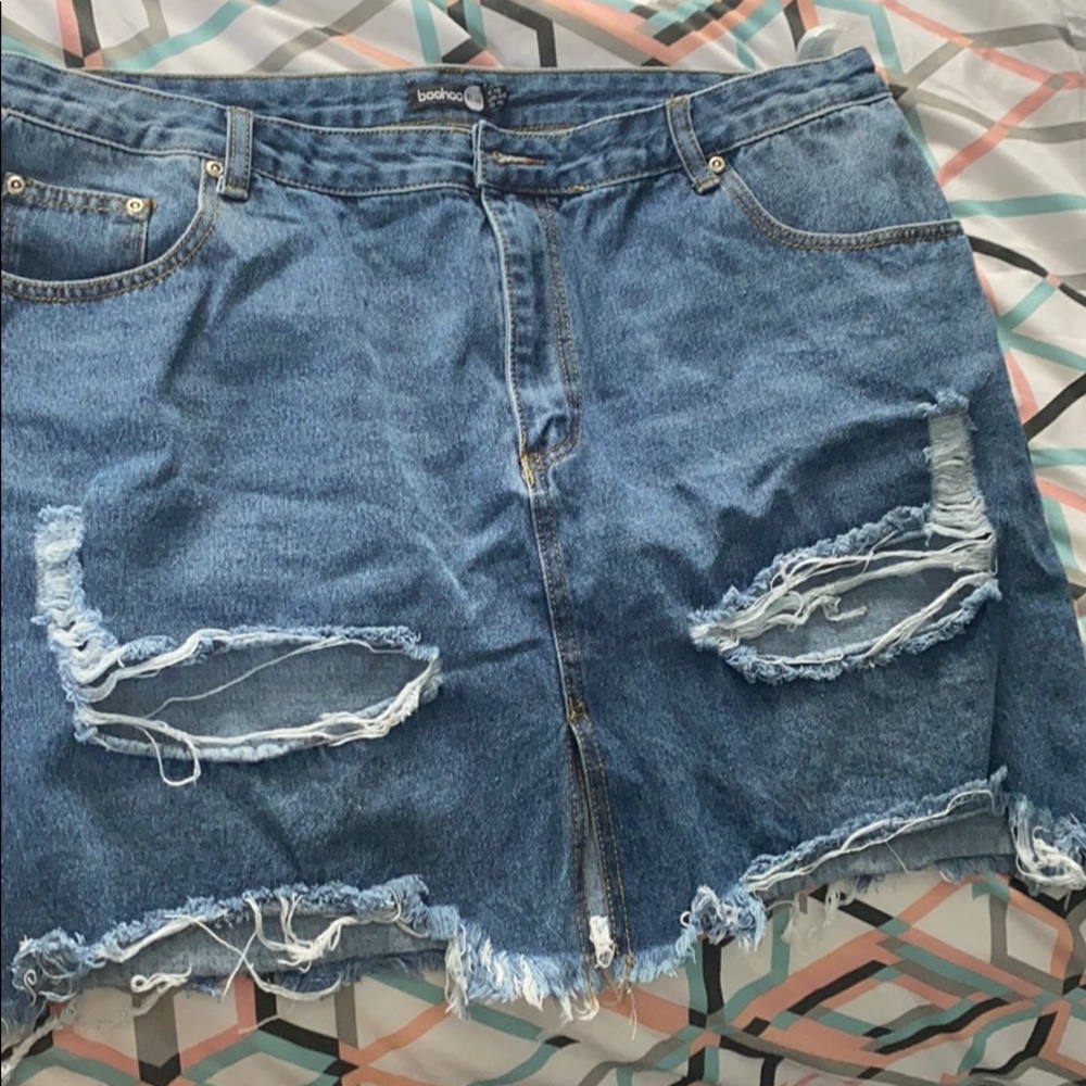 Rip jean skirt